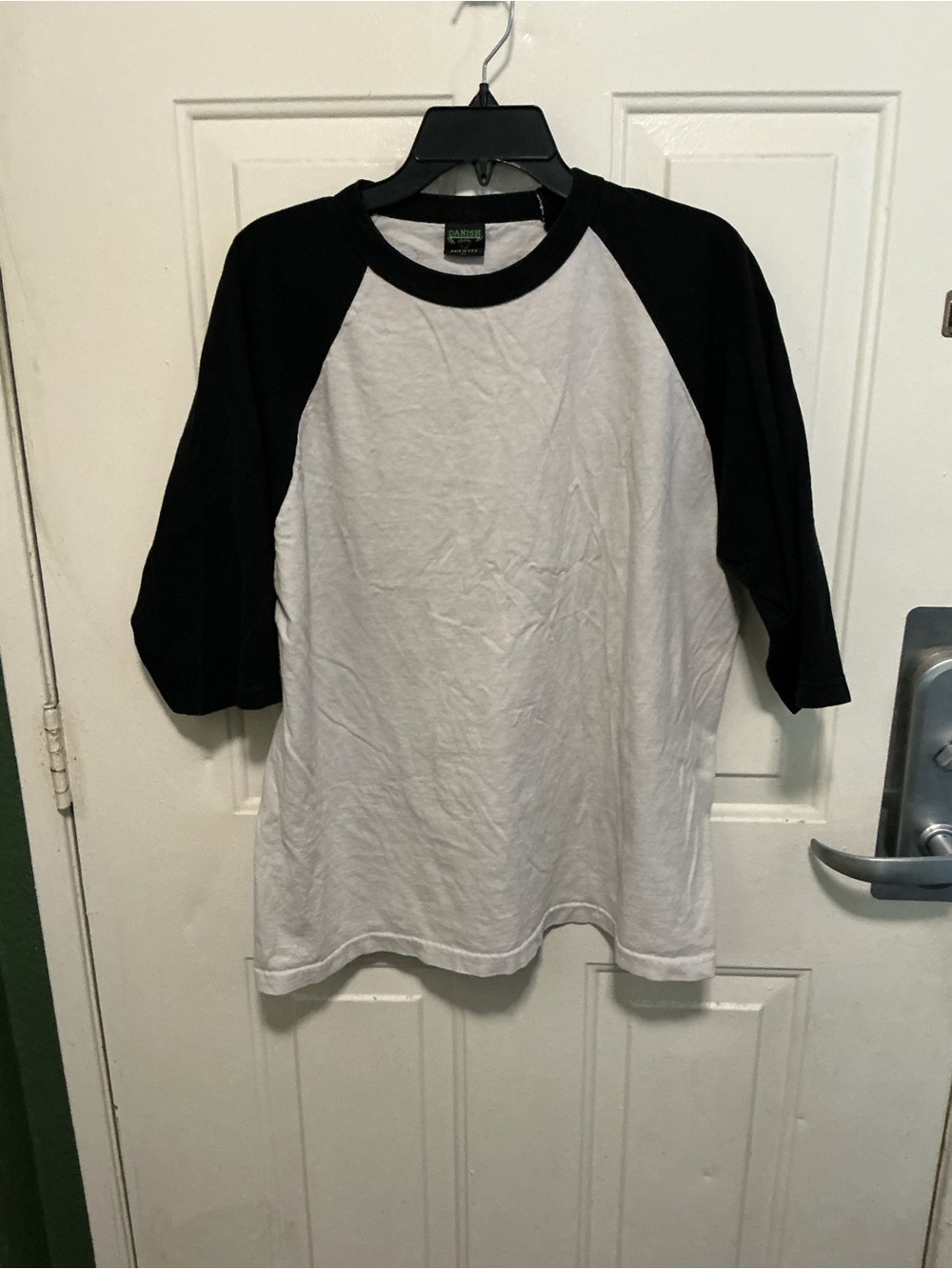 Danish 100% Cotton Black & White Raglan Tee - XL